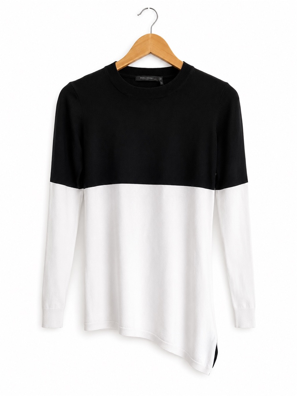 Suzy Shier Colorblock Knit Sweater | Black & White | Medium | NWT